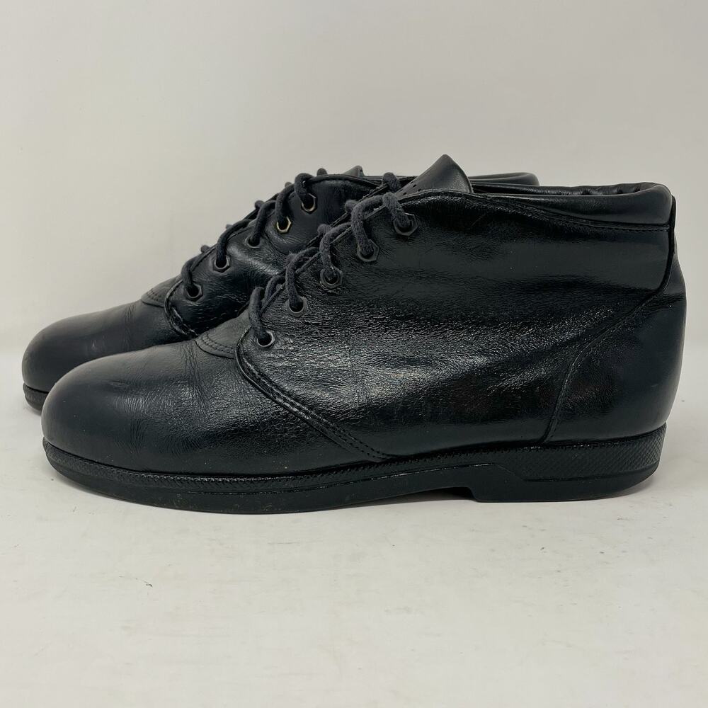 Red Wing Black Leather Mid Boots Steel Toe Womens 7 *no insoles*